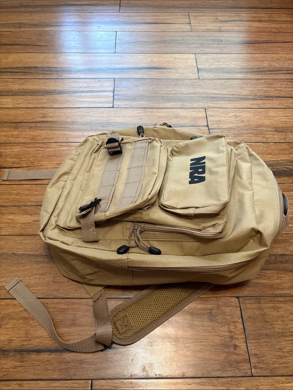 National Rifle Association NRA Backpack 15”X 12” Tan Tactical Gear Beige